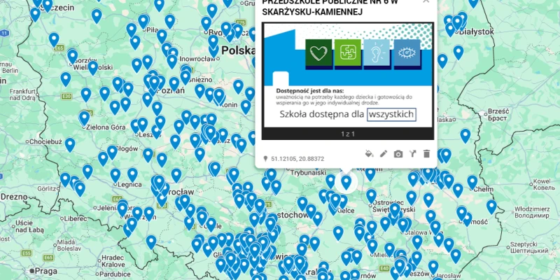 Interaktywna mapa szkół i przedszkoli – projekt „Szkoła dostępna dla wszystkich”